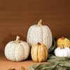 dropship from factory fall thanksgiving pumpkin decor figurine clearance, 2 pcs fake pumpkin statues for helloweentabletop decorating, white and gold resin pumpkins for autumn harvest home decor, farmhouse, gift package mass production supply