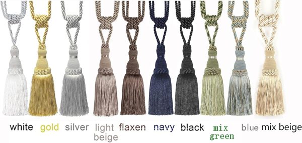 bulk purchase bel avenir 2 pack curtain tiebacks tassel drapery tie-backs rope handmade holdbacks home office hotel decorative (mix beige) factory discount