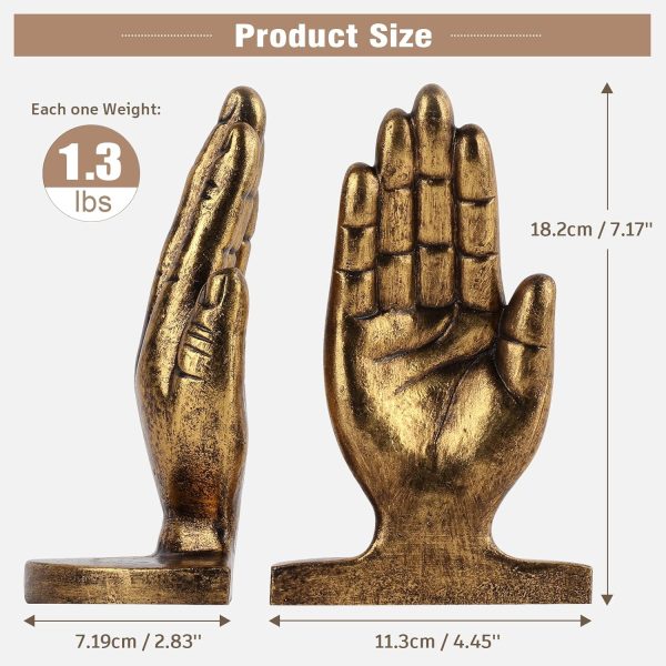 supplier direct book ends to hold books heavy duty - book ends for shelves, mxarltr decorative bookends for heavy books with anti-slip base book stopper for home office meditation yoga room decor (antique brass) wholesale prices