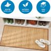 manufacturer direct idesign formbu bamboo mat rug runner for bathroom, kitchen, entryway, hallway, office, mudroom, 34" x 21", natural wood trade price