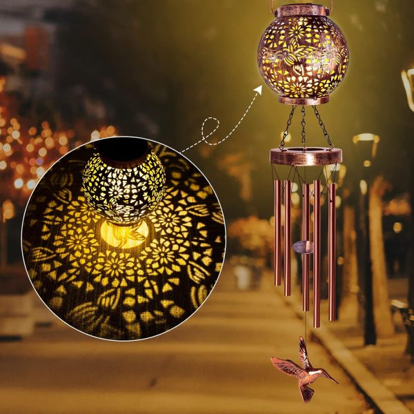 producer to buyer wind chimes for outside 38" hummingbird solar wind chimes outdoor gifts for mom hanging solar lantern, garden decor wind chime for patio yard, christmas windchimes outdoors gifts for women grandma discounted pricing