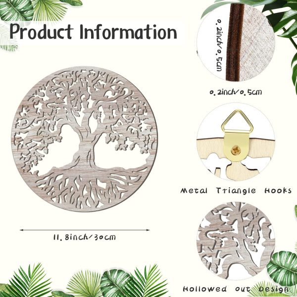 bulk purchase tree of life wooden wall art decor wooden tree wall sculpture 11.8 inch tree of life wood wall decor hollowed out tree wall hanging sign for farmhouse home wall hanging decoration supplies (white) trade price