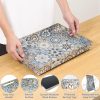 wholesale direct 2 pcs serving tray with handles bohemian decorative tray large ottoman tray for living room blue coffee table tray bulk purchase at factory prices