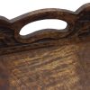 wholesale direct hand carved wooden serving tray - decorative breakfast tray with handles - rustic wooden food tray with intricate detail - unique furnishing accent - natural finish - 17 x 13 x 2.5 inch - cotton craft bulk purchase at factory prices