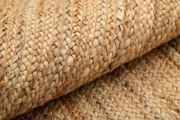 manufacturer direct homemonde handwoven 8'x10' jute area rug natural solid braided - eco friendly natural fiber - reversible farmhouse rug for living room, hallway, bedroom, dinning room, kitchen, office trade price