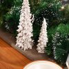 dropship from factory rm roomers 2pcs resin christmas tree statues, table top small white christmas decorative figurine set, indoor artificial xmas tree figurines for desk gifts mass production supply