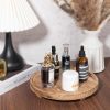 wholesale direct round decorative tray wood bathroom counter organizer farmhouse kitchen decor wooden riser for soap dish, perfume, candle, sponge, 10" - brown bulk purchase at factory prices