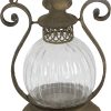 custom wholesale deco 79 metal glass lantern 11" h, 8" w-52931, 8" x 6" x 11", brown oem/odm services