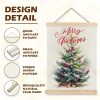 bulk purchase luvadian merry christmas wall art with wood poster hanger set of 2, christmas wall decor, christmas tree santa claus snowman posters artwork for wall, christmas wall hanging decorations, 12x16 inches trade price