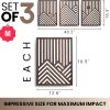 bulk purchase qmmp modern mountain and sun wall sculptures - set of 3 - walnut - home decor accent - wall art for living room, bedroom, office - easy installation (walnut, medium) trade price