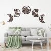 bulk purchase 5 pieces moon phase wall decor boho hanging moon phase nordic wood wall art for living room bedroom home wall decoration room apartment bar ornament (brown) trade price