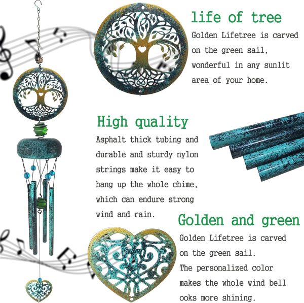 producer to buyer tree of life wind chimes for outside, memorial gifts for mom, outdoor clearance, sympathy gifts for loss of loved one, garden decor discounted pricing