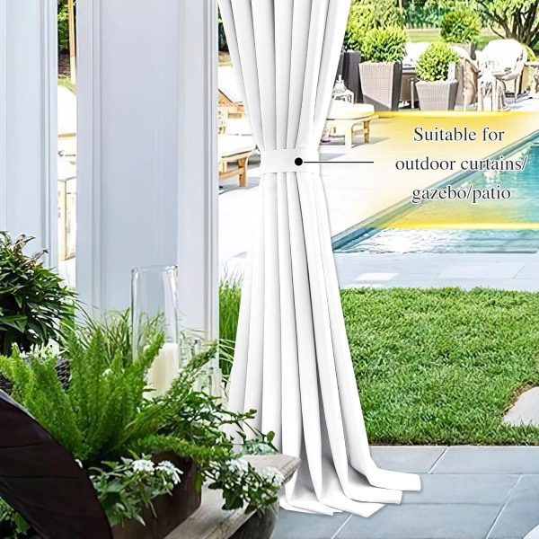 bulk purchase nicetown strong magnetic curtain tiebacks - modern simple style curtain ties backs holdbacks holders for indoor/outdoor curtains (white, 18.5 x 4 inches, set of 4) factory discount