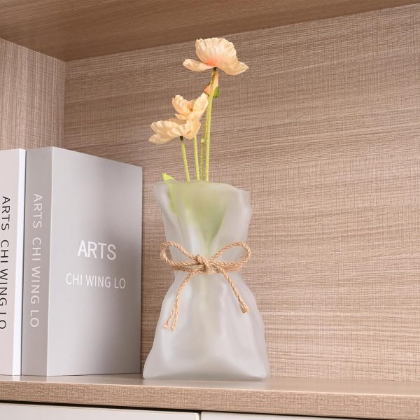 oem/odm services kaitnax glass vase irregular shaped flower vase art decorative flower vase for wedding, dinning, bookshelf, home decoration or gift white affordable bulk deals