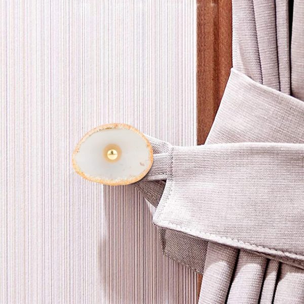 competitive pricing 4 pcs unique agate wall hooks for hanging, coat hooks wall mounted brass single hook for hanging, hat bag hooks for wall decorative curtain tieback hooks one-stop wholesale