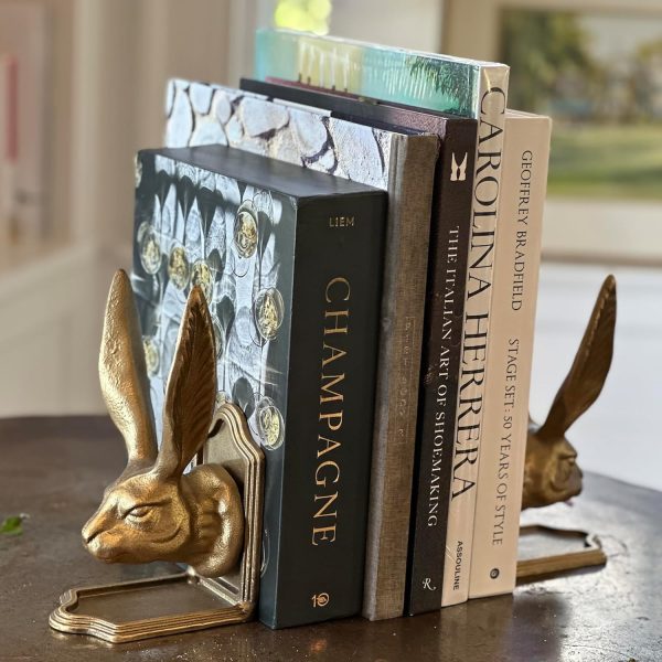 supplier direct fox run rabbit decorative bookend set, 100% iron, 4.7" x 4" x 8.6" heavy bookends wholesale prices