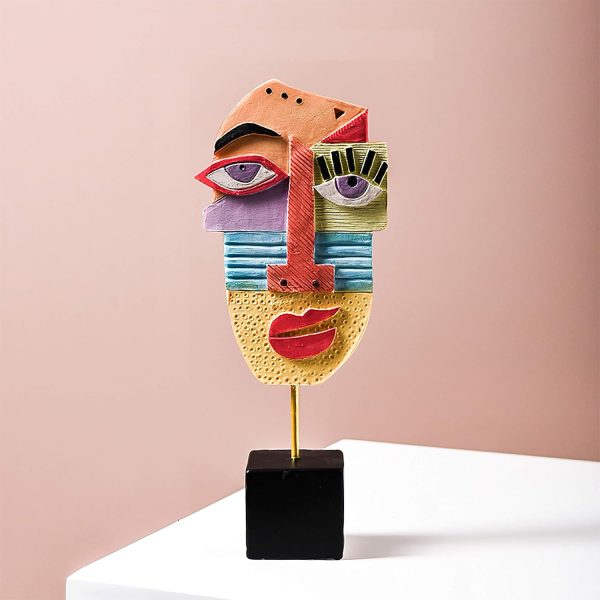 dropship from factory wink - handcrafted statues resin abstract sculpture for home decor modern,african art tribal figurines decorations items accents influencer picks for bookshelf,tv stand,living room,nightstand mass production supply