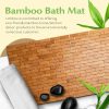 manufacturer direct bamboo bath mat (48 x 16 inches, large) or rug made of natural bamboo with wooden look, floor accessories for bathroom shower, sauna, spa, indoor or outdoor, non slip and water resistant trade price