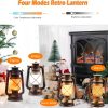 custom wholesale vintage lantern led battery powered camping lamp outdoor hanging lantern flickering flame rechargeable retro lanterns remote control 4 modes light non-solar 2 pack oem/odm services