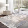 manufacturer direct pasargad home mirage bamboo silk abstract area rug - hand-loomed grey/blue rugs for living room, bedroom, home, 5' 0" x 8' 0" trade price