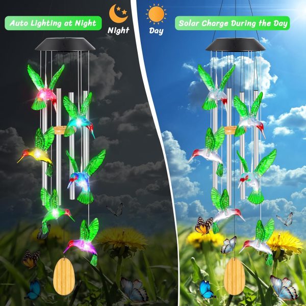 producer to buyer womens gifts for christmas birthday gifts for women mom grandma gifts hummingbird wind chimes solar lights for outside outdoor yard home house patio garden gardening decor gifts for mom sister discounted pricing