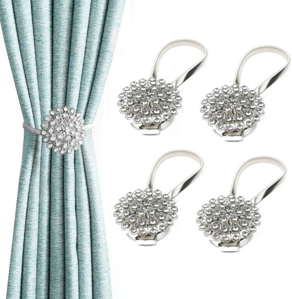 bulk purchase 4 packs curtain magnetic buckle spring window decoration curtain tie rope for home office decoration (white) factory discount