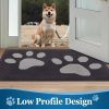 global sourcing buganda dog door mat for muddy paws, absorbent dirt trapper washable indoor door mat, non slip low-profile mud mat for dogs, front entrance door mat for inside floor (30x20 inches, dark grey) oem/odm services