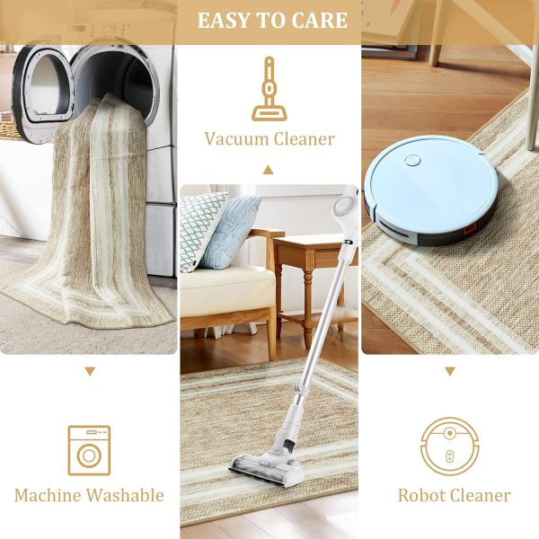 global sourcing ojia modern bordered kitchen rugs non slip washable, 2'x3' entryway rug thin soft small area rug indoor door mat non-shedding throw carpet bathroom rugs for bedside bedroom oem/odm services