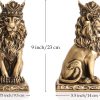 dropship from factory lion statue decor 9 inch resin, cool lion stuff to put on shelves, antique gold decor accent crown lion statue man home office desk table shelf decoration, men father leo lion gift mass production supply