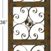 bulk purchase deco 79 wood scroll home wall decor window inspired wall sculpture with metal scrollwork relief, wall art 14" x 1" x 36", brown trade price