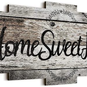bulk purchase jetec home sweet home sign, rustic wood , large farmhouse home plaque wall hanging wooden sign for bedroom, living room, wall, wedding decor (gray) trade price