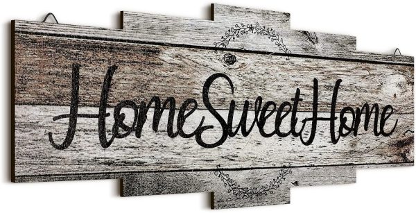 bulk purchase jetec home sweet home sign, rustic wood , large farmhouse home plaque wall hanging wooden sign for bedroom, living room, wall, wedding decor (gray) trade price
