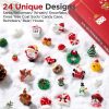 dropship from factory mini christmas ornaments, sooez set of 24 cute miniature resin christmas tree ornament figures advent calendar fillers, durable & well-crafted 3-d figurines with gold loops for easy hanging mass production supply
