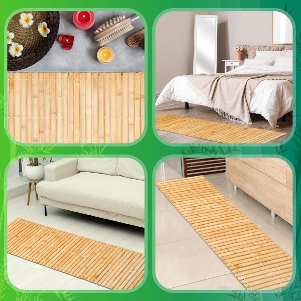 manufacturer direct bamboo bath mat large long wood bath mat,16x48 inch non slip bamboo shower floor mat wooden bathroom mat for bathtub,spa,door,sauna or outdoor (natural slat) trade price