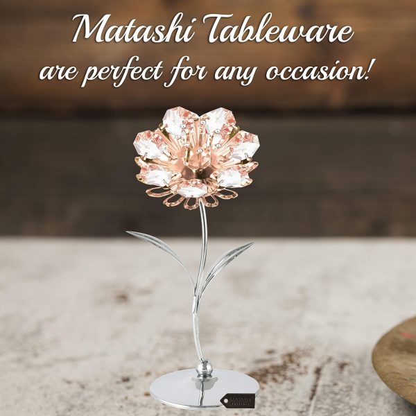 dropship from factory matashi crystal sunflower figurine, rose gold plated crystal figurines table centerpiece – decorative crystal flower figurines perfect for home decor or special occasions mass production supply