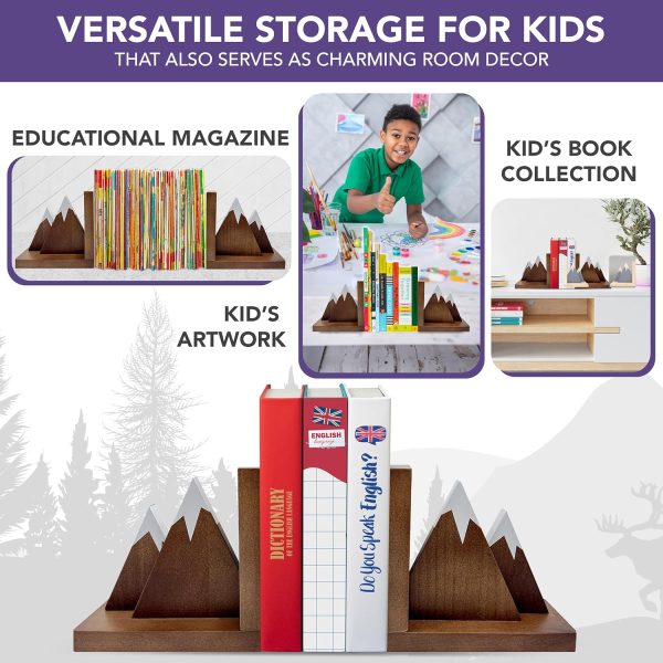 supplier direct decorably wooden kids bookends for kids - book ends for kids books, book ends for shelves, mountain book ends wood, bookend book ends for heavy books, book ends kids room, kid book ends boy bookends wholesale prices