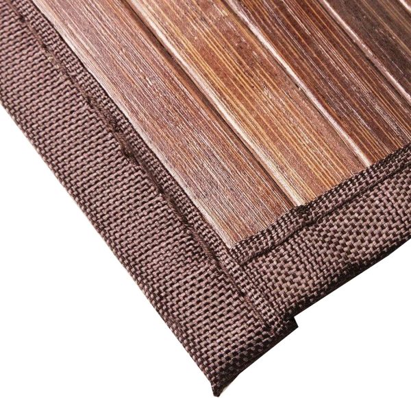 manufacturer direct queensell bamboo rug – bamboo bathroom accessories area rug – bamboo bath mat – bathroom rugs – bamboo runner small rug 17" x 24" dark brown trade price