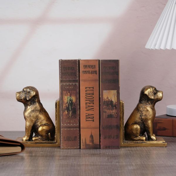 supplier direct book ends for shelves to hold books heavy duty,decorative bookend for bookshelf décor,cute animal dog book stopper labrador retriever statues for home, office desk decoration,1pair wholesale prices