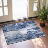 global sourcing modern washable area rug, 2x3 navy and grey small bath rug soft non-slip abstract entryway mat, indoor floor mat accent carpet for bathroom enterance oem/odm services
