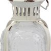 custom wholesale stonebriar antique worn white metal candle lantern, use as decoration for birthday parties, a rustic wedding centerpiece, or create a relaxing spa setting, for indoor or outdoor use oem/odm services