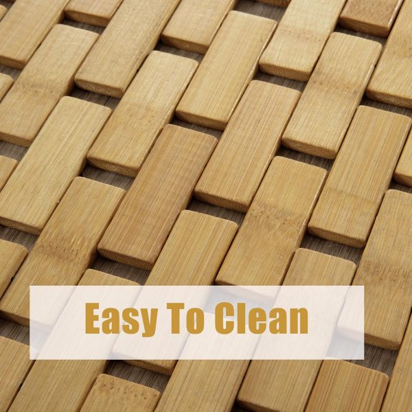 manufacturer direct hombys 100% bamboo shower mat for shower stall tub 34x17 inch, non slip bath mat bathroom accessories, large mats for shower and bathroom, quick drying trade price