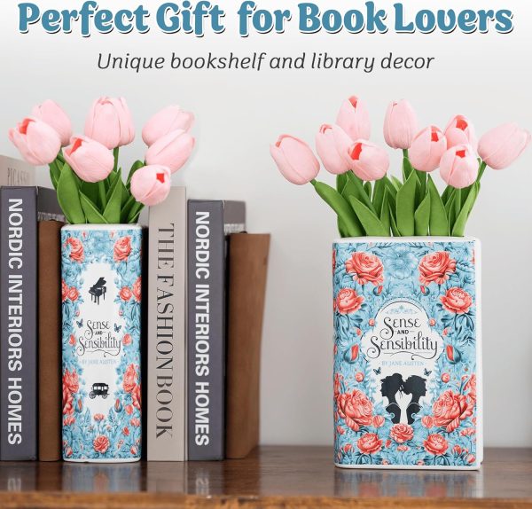 oem/odm services book shaped decorative vase ceramic vases for home decor vase for book lovers (sense & sensibility) affordable bulk deals