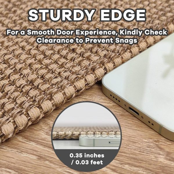 manufacturer direct earthall boho runner rug 2x6 ft washable runners for hallways cotton rubber backed kitchen runner braided indoor floor carpet runners for entryway, hallway, kitchen, bedroom, tan/brown trade price