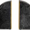 supplier direct creative co-op boho arched semicircle marble brass detail, set of 2, black bookend wholesale prices