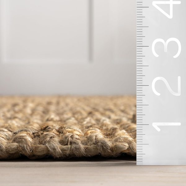 manufacturer direct nuloom 3x5 daniela jute tassel hand woven area rug, natural, solid chunky farmhouse design, natural fiber, for bedroom, dining room, living room, hallway, office, entryway trade price