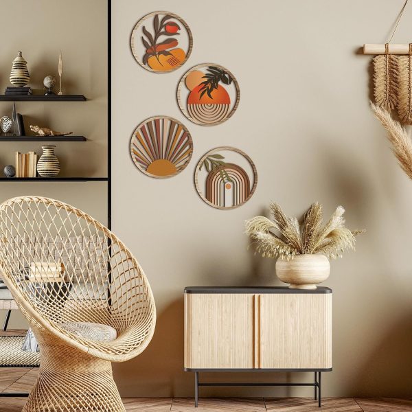 bulk purchase qunclay 4 pieces boho wall art wooden bohemian wall decor hanging art nursery wall decor farmhouse geometric hanging decor 10 inch aesthetic wood minimalist wall art for apartment bedroom trade price