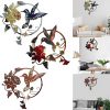 factory direct zoihet round metal bird wall art decor - hummingbird wall art silhouette for your patio, garden, and fence art decor, bird wall silhouette indoor and outdoor hanging (yellow) volume discount