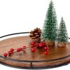 wholesale direct decorative wooden tray - beautiful coffee table tray that enhances any kitchen or living room - the perfect 11" round centerpiece for your seasonal home decorations bulk purchase at factory prices