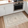 global sourcing washable entryway 2x3 rug: small boho rugs for indoor entrance non slip backing stain resistant carpet low pile throw rugs for bedroom bedside inside front door floor kitchen decor(beige,2x3ft) oem/odm services