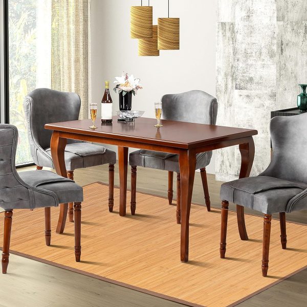 manufacturer direct giantex 5’ x 8’ bamboo area rugs - floor mat with anti-slip backing, durable roll-up floor rug, 60” x 96” indoor mat rug for dining room, living room, bedroom, entryway, bamboo carpet (modern) trade price